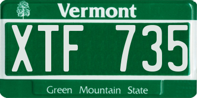 VT license plate XTF735