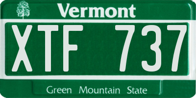 VT license plate XTF737