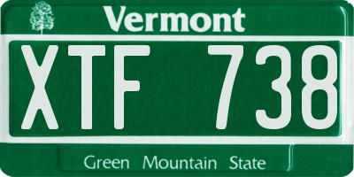 VT license plate XTF738