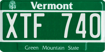 VT license plate XTF740