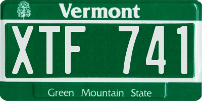 VT license plate XTF741