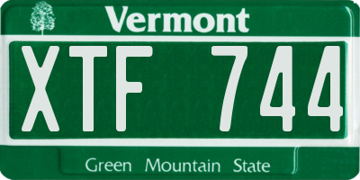 VT license plate XTF744