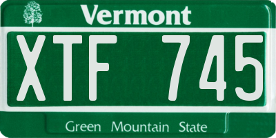 VT license plate XTF745