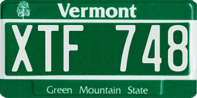 VT license plate XTF748