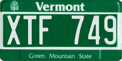 VT license plate XTF749