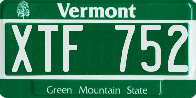 VT license plate XTF752