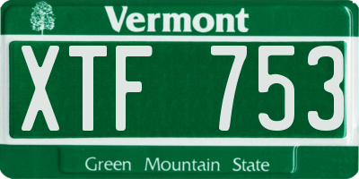 VT license plate XTF753
