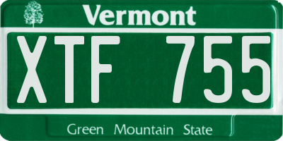 VT license plate XTF755