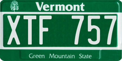 VT license plate XTF757