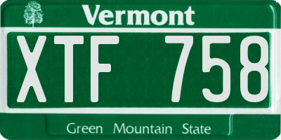 VT license plate XTF758
