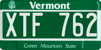 VT license plate XTF762