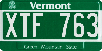 VT license plate XTF763