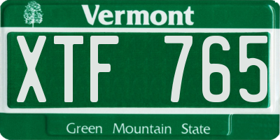 VT license plate XTF765