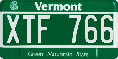VT license plate XTF766