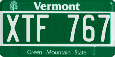 VT license plate XTF767