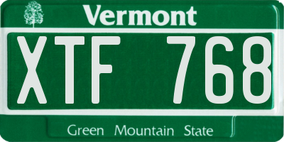 VT license plate XTF768