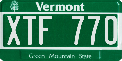 VT license plate XTF770