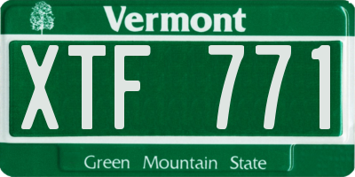VT license plate XTF771