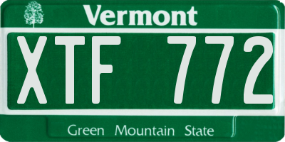 VT license plate XTF772