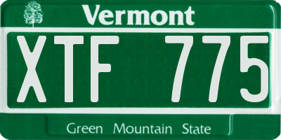 VT license plate XTF775