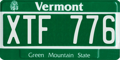 VT license plate XTF776