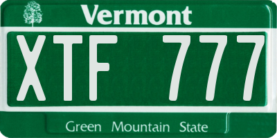 VT license plate XTF777