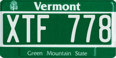 VT license plate XTF778