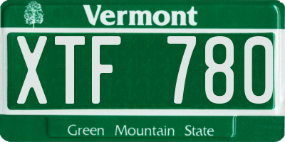 VT license plate XTF780