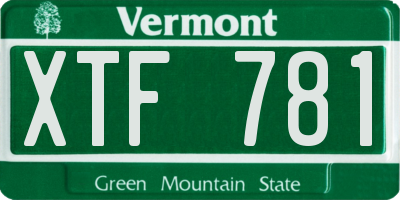 VT license plate XTF781