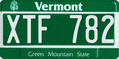 VT license plate XTF782
