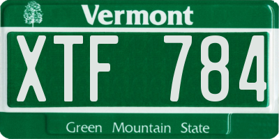 VT license plate XTF784