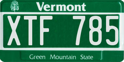VT license plate XTF785