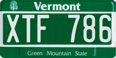 VT license plate XTF786