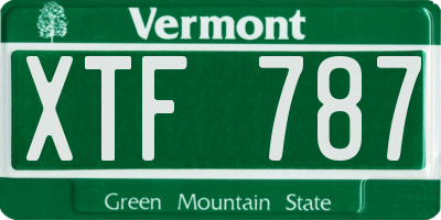 VT license plate XTF787