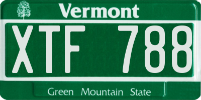 VT license plate XTF788