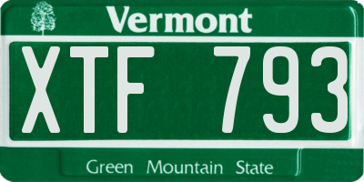 VT license plate XTF793