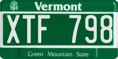 VT license plate XTF798