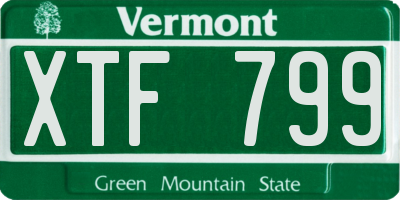 VT license plate XTF799
