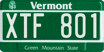 VT license plate XTF801