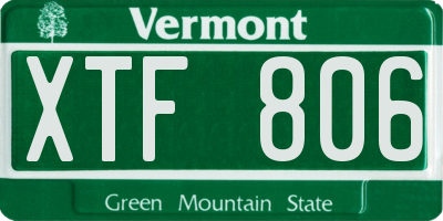 VT license plate XTF806