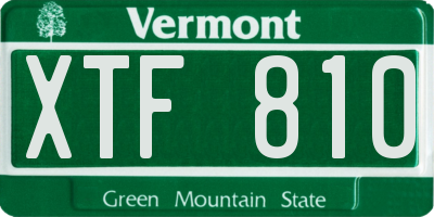 VT license plate XTF810