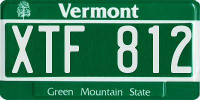 VT license plate XTF812