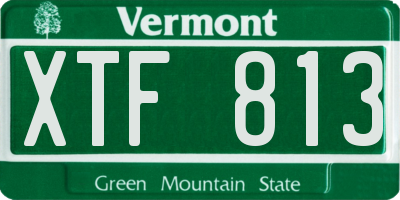 VT license plate XTF813