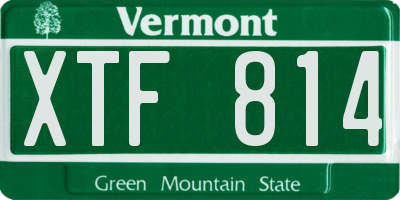 VT license plate XTF814