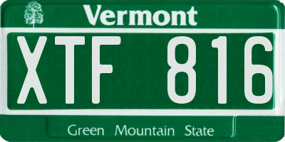 VT license plate XTF816