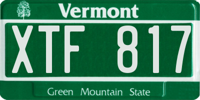 VT license plate XTF817