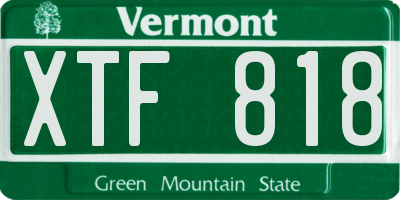 VT license plate XTF818