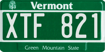 VT license plate XTF821
