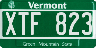 VT license plate XTF823