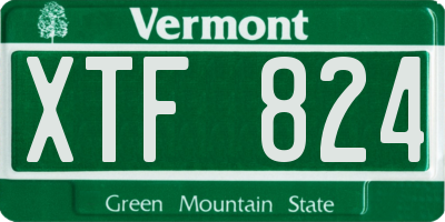 VT license plate XTF824